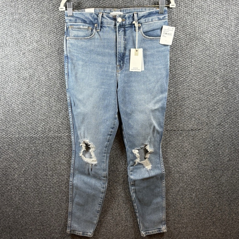 NWT Women's‎ Good American Good Curve Skinny Cropped Jeans Sz 4/27 High Rise